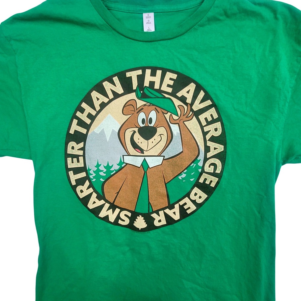 Hanna-Barbera Yogi Bear Smarter Than Average Bear Green Graphic T-Shirt Mens L